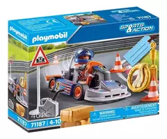 Playmobil Sports Action Set Auto Karting De Carreras 71187