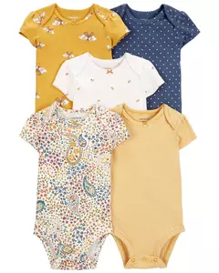 PACK 5 BODIES BODYS CARTERS MANGAS CORTAS TALLE 12 MESES