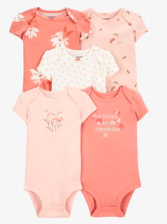 PACK 5 BODIES BODYS CARTERS MANGAS CORTAS TALLE 12 - 18 - 24 MESES - comprar online