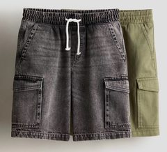 PACK 2 BERMUDAS CARGO JEAN H&M TALLE 12-13 AÑOS Y MAS DE 14 AÑOS - comprar online