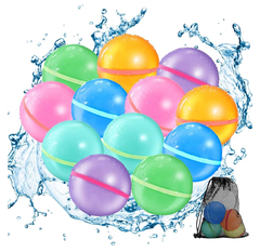 12 globos de agua reutilizables, globos de agua magnéticos de llenado rápido, juguetes de agua de verano, pelota de agua recargable