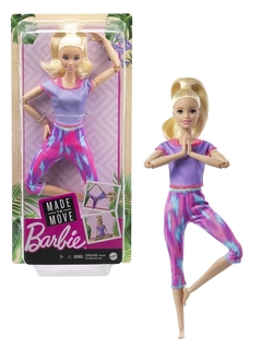 MUÑECA BARBIE MADE TO MOVE YOGA CON ARTICULACIONES MOVIMIENTOS SIN LIMITES