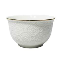 Bowl de porcelana con borde dorado - tienda online