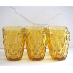 Set de 6 vasos de vidrio ámbar - Línea Dublín - MAGI Home & Deco
