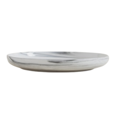 Set de 2 platos playos de cerámica símil mármol de Carrara (26cm) - comprar online