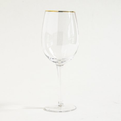 Set de 6 copas de vino de vidrio con borde dorado 500ML en internet