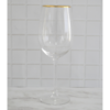 Set de 6 copas de vino de vidrio con borde dorado 500ML