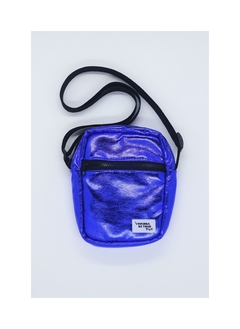 Shoulder bag azul metalizada