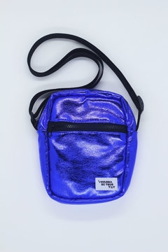 Shoulder bag azul metalizada - comprar online