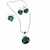 Conjunto Prata Anel, pingente, Brincos zirconia verde by Peça Rara