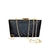 Bolsa clutch couro preta detalhes dourado by Peça Rara