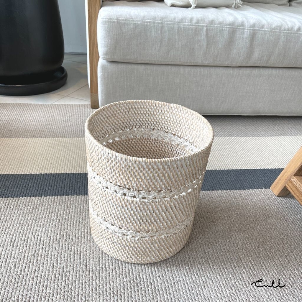 Cesto Rattan Blanco 30cm