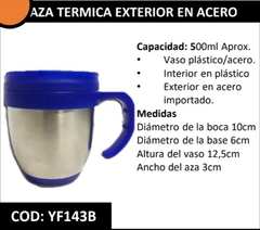 TAZA TERMICA CON EXTERIOR DE ACERO