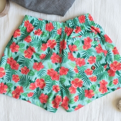 Short Floreado Verde - comprar online