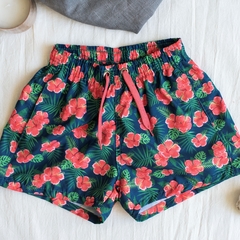 Short Floreado Azul