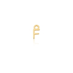 Letra Pequena "F" Liso Folheado a Ouro