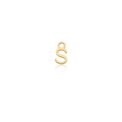 Letra Pequena "S" Liso Folheado a Ouro