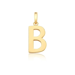 Letra Grande "B" Liso Folheado a Ouro