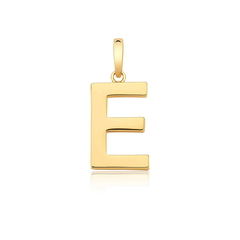 Letra Grande "E" Liso Folheado a Ouro
