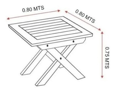 Mesa Plegable 80x80 Eucalipto Opción Silla Lan Hogar - Lan Hogar