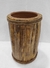 Vaso Cerâmica Cilindro Barro e Palha Flor Arte 60035