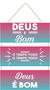 Jogo Placas Com Corda 3 Peças '' Deus é Bom o Tempo Todo '' NSW