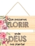 Jogo Placas Com Corda 2 Peças '' Que Possamos Florir Onde Deus Nos Plantar '' NSW