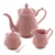 Conjunto de Bule para Chá /Café de porcelana Fancy wolff na cor rosa