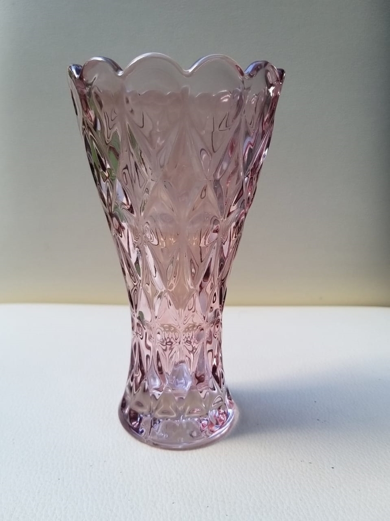 Vaso Cristal de Chumbo Rosa - Loja de decoração de interiores e