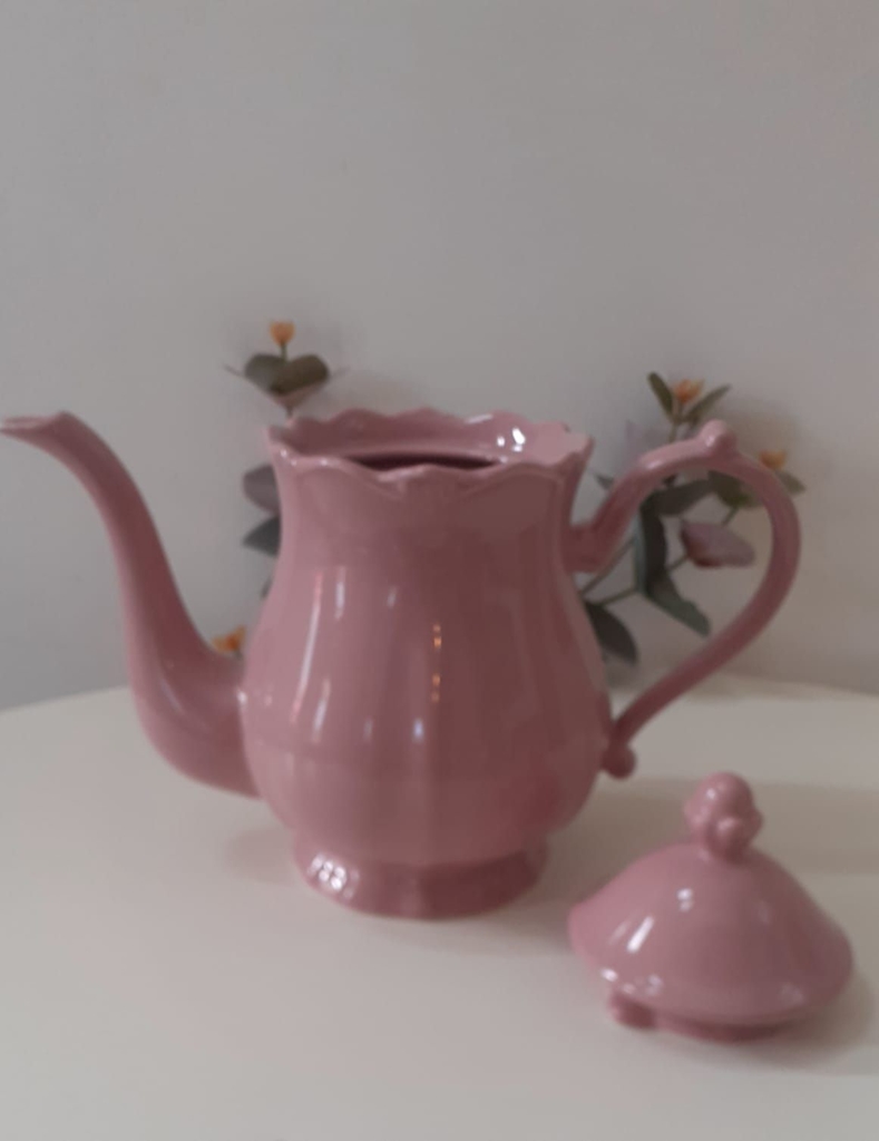 Conjunto Bule P/ Chá E Café Fancy De Porcelana Wolff 3 Pçs