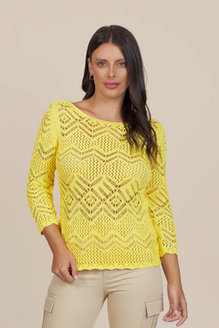 Blusa Rendada com Furos - Tecelan Tricot