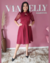 VT410 ​​​Vestido Feminino Jacquard Taty Marsala