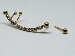 Brinco Dourado Ear Cuff com Zircônias Brancas - comprar online