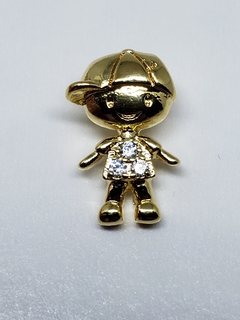 Pingente Masculino Dourado com Zircônias