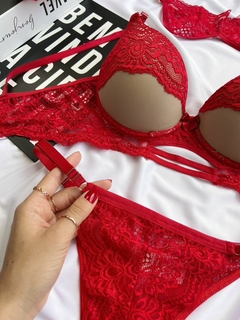 Conjunto Amor Perfeito P - Vermelho/nude - comprar online