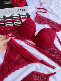 Conjunto Amor Perfeito - Vermelho - Íntima lingerie | Moda íntima Atacado