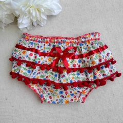 Bunda Rica Pompom | Flor Vermelho2