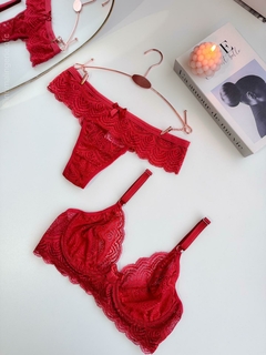 Conjunto Maíra P M G GG | Vermelho - Íntima lingerie | Moda íntima Atacado