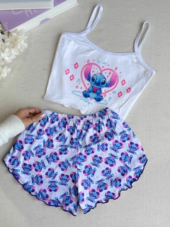 Babydoll Virgínia | Stitch Azul Bebê