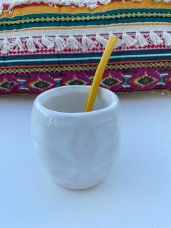 Mate cerámica blanco