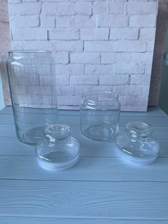 Frascos contenedores de vidrio por 2
