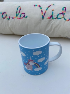 Taza plástico celeste