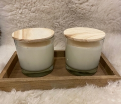 Combo glass con tapa de madera