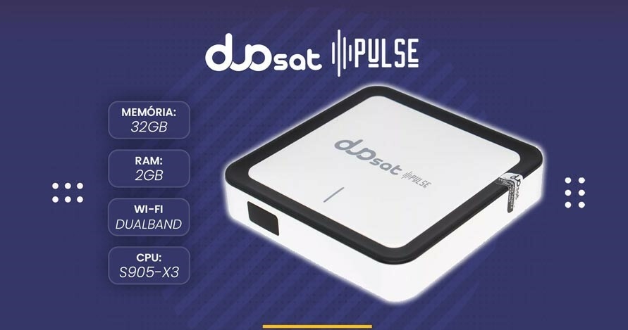 RECEPTOR DUOSAT PULSE 4K ULTRA HD WI-FI IPTV ANDROID