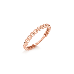 Anel Minuano bolas Liso Ouro Rosa 18k