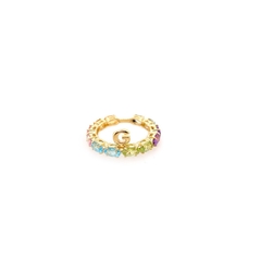 Anel multi colorido letra ouro 18k - comprar online