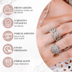 Anel linhas prata 925 - loja online