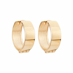 BRINCO ARGOLA LISA MEDIO OURO 18K