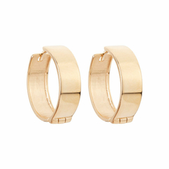 BRINCO ARGOLA LISA GRANDE OURO 18K