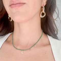 COLAR ONIX VERDE COM PINGENTES OURO 18k - comprar online